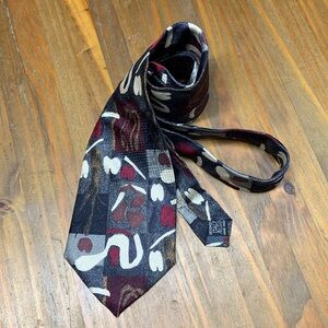 Vintage Handmade Knot Shop Abstract Mod Silk Tie